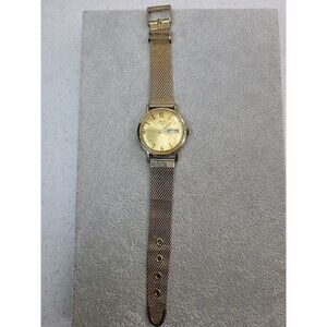 Longune Astromatic 25 Gold Tone Watch Women Men Not Working For Parts Or Repair